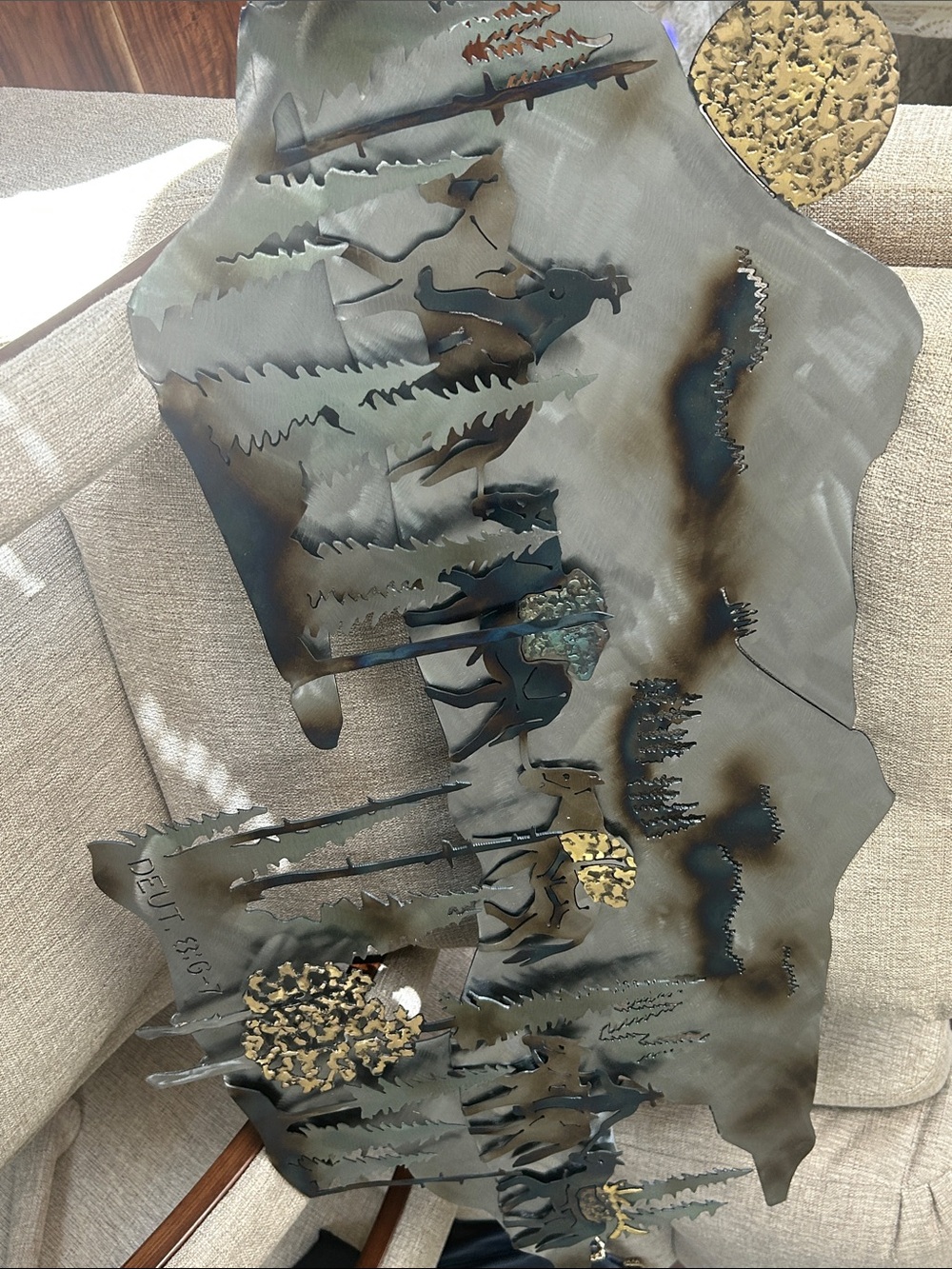 Metal Forest Landscape Wall Art in Bronze and Black